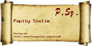 Papity Szelim névjegykártya
